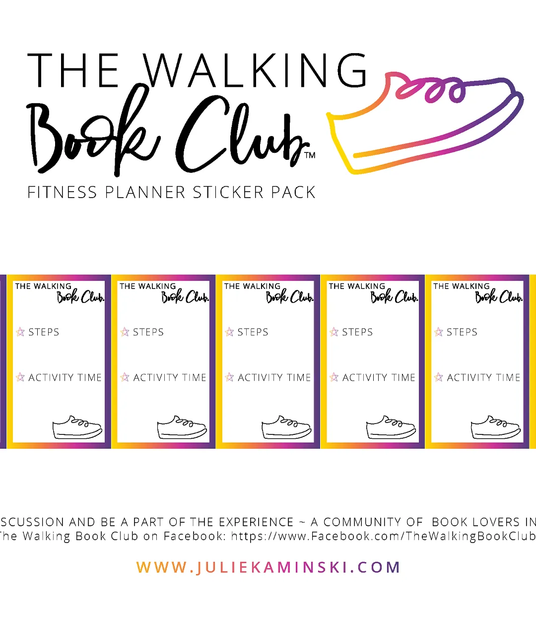 The Walking Book Club Fitness Planner Stickers The Walking Book Club Fitness Planner Stickers
